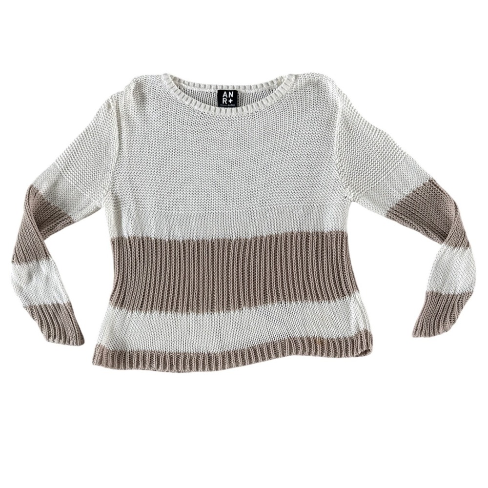 Alp n Rock ANR+ Tatum Sweater Beige Ivory Cotton Open‎ Knit Beachy Small $310